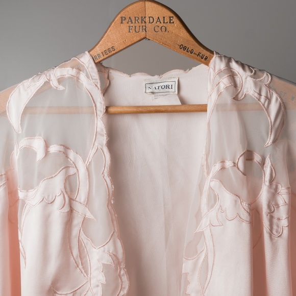 Pink Satin Slip Dress and Pink Satin Robe - Picture 5 of 5